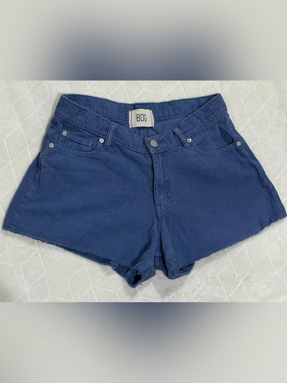 BDG urban outfitters Corduroy Cutoff Carpenter Short Shorts Blue Waist 29